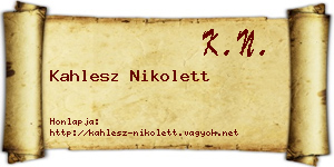 Kahlesz Nikolett névjegykártya