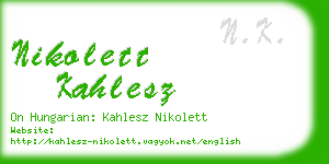 nikolett kahlesz business card